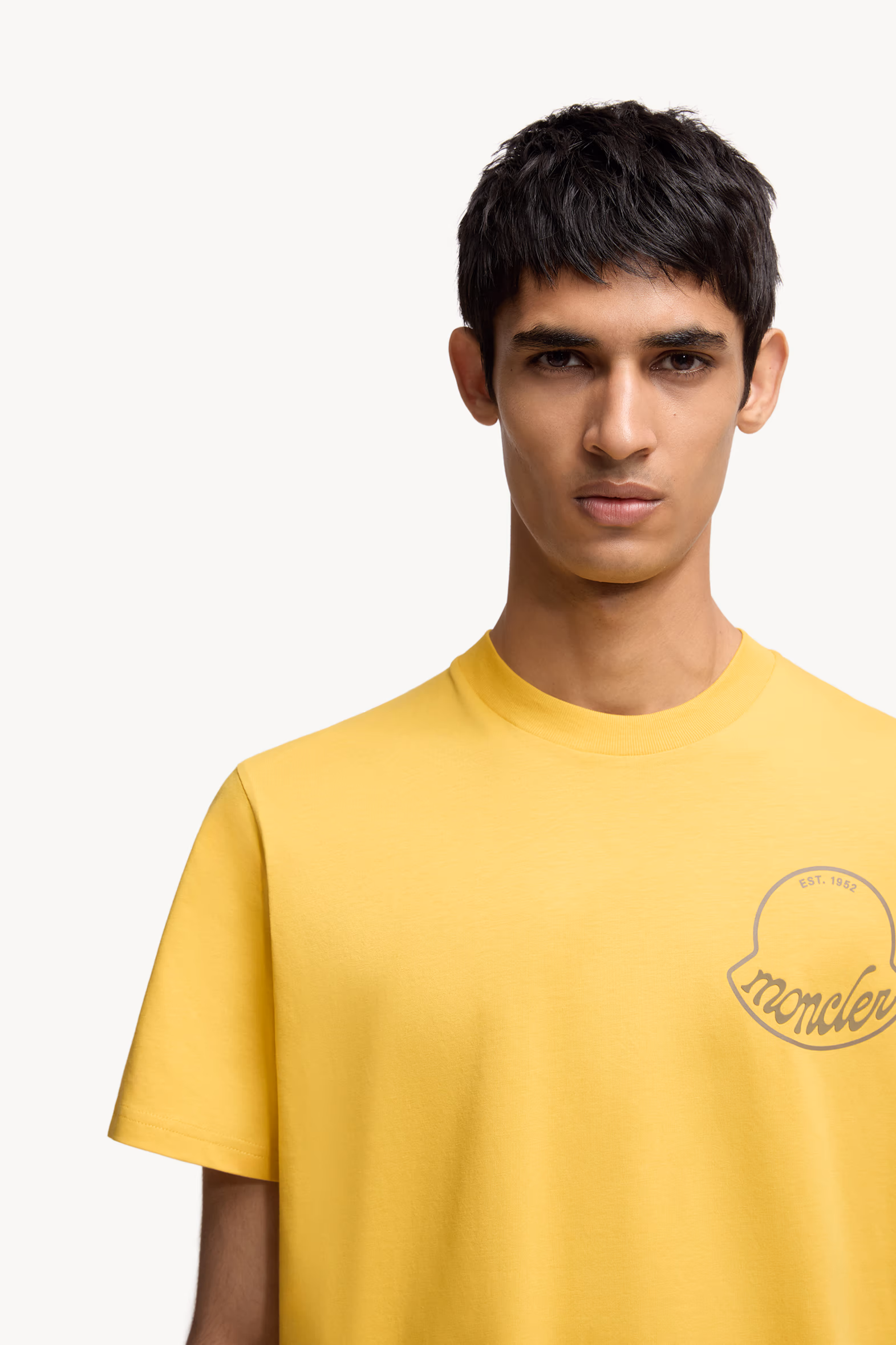 Logo Cotton T-Shirt Men Yellow Moncler 6